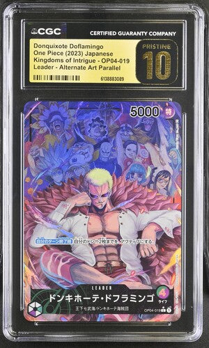 One Piece TCG: Donquixote Doflamingo Leader Alternate Art Parallel OP04-019 CGC Pristine 10