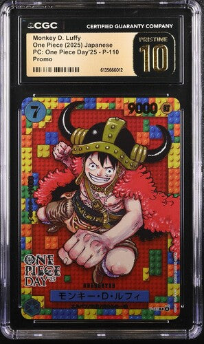 One Piece TCG:Monkey D. Luffy One Piece Day'2 P-110 CGC PRISTINE 10
